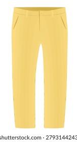 Yellow chino pants. vector illustration