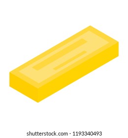 Yellow chocolate icon. Isometric of yellow chocolate vector icon for web design isolated on white background