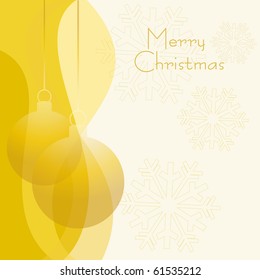 Yellow Christmas background with the image boll