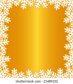Gelber Weihnachtshintergrund - Schneeflocken mit Platz für Text