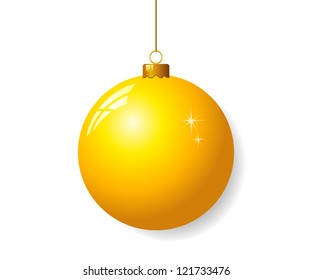 Yellow christmas ball