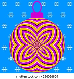 Yellow christmas ball (motion illusion)