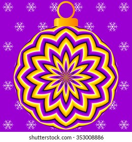 Yellow christmas ball (optical expansion illusion)