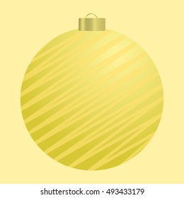 Yellow christmas ball whith a lines