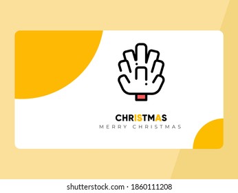a yellow Christmas card design, equipped with a simple and elegant pine icon