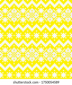 Yellow Christmas fair isle pattern background for fashion textiles, knitwear and graphics