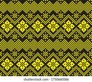 Yellow Christmas fair isle pattern background for fashion textiles, knitwear and graphics