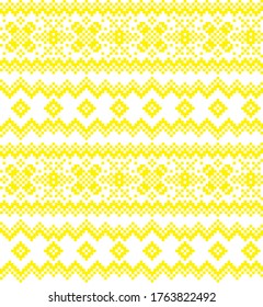Yellow Christmas fair isle pattern background for fashion textiles, knitwear and graphics