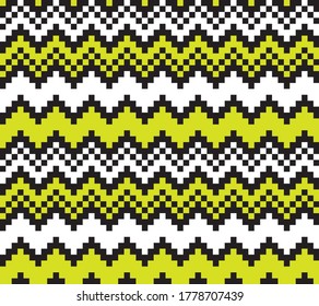 Yellow Christmas fair isle pattern background for fashion textiles, knitwear and graphics