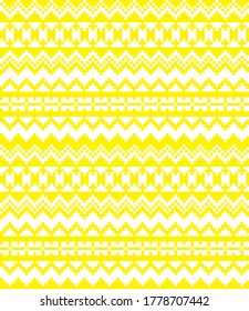 Yellow Christmas fair isle pattern background for fashion textiles, knitwear and graphics