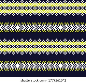 Yellow Christmas fair isle pattern background for fashion textiles, knitwear and graphics