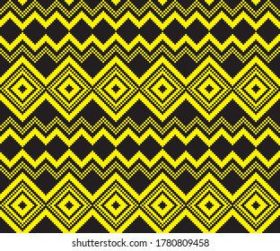 Yellow Christmas fair isle pattern background for fashion textiles, knitwear and graphics