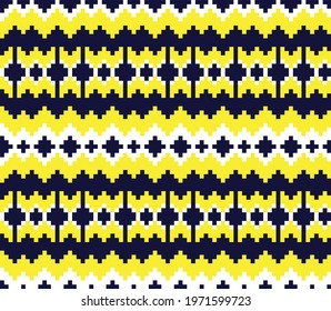 Yellow Christmas fair isle pattern background for fashion textiles, knitwear and graphics