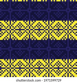 Yellow Christmas fair isle pattern background for fashion textiles, knitwear and graphics