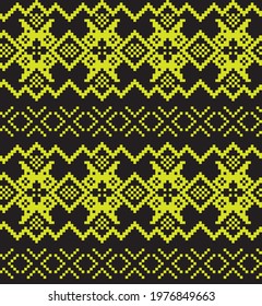 Yellow Christmas fair isle pattern background for fashion textiles, knitwear and graphics
