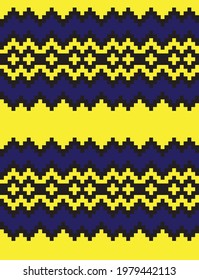 Yellow Christmas fair isle pattern background for fashion textiles, knitwear and graphics