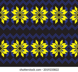 Yellow Christmas fair isle pattern background for fashion textiles, knitwear and graphics