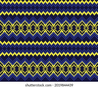 Yellow Christmas fair isle pattern background for fashion textiles, knitwear and graphics