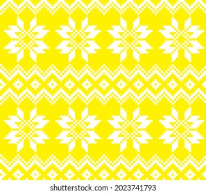 Yellow Christmas fair isle pattern background for fashion textiles, knitwear and graphics