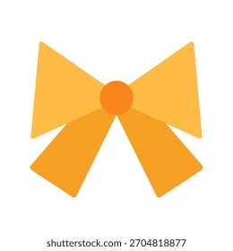 yellow christmas ribbon bow vector illustration