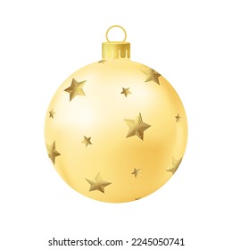 Yellow Christmas tree ball with gold star