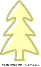 Yellow Christmas tree, illustration, vector, on a white background.