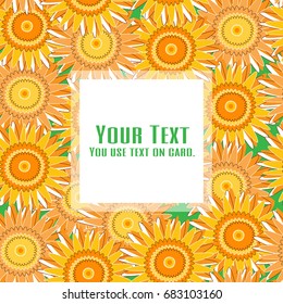 Yellow chrysanthemum in summer is flower design for card, seamless, pattern and background. Vector illustration.