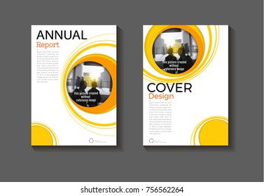yellow Circle abstract background modern cover design modern book cover Brochure cover  template,annual report, magazine and flyer layout Vector a4