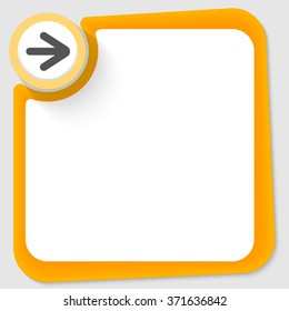 Yellow circle with arrow and frame for your text