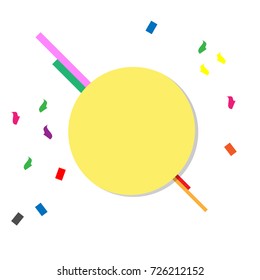 yellow circle flat with free text input background