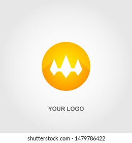 yellow circle geometric logo vector