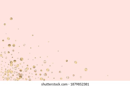 Yellow Circle Happy Pink Background. Bright Glow Wallpaper. Gold Round Glamour Pattern. Splash Vector Texture.