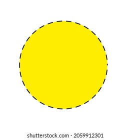 Icono de círculo amarillo. Diseño sencillo y plano. Imagen aislada realista. Dibujo a mano. Ilustración vectorial. Imagen de archivo. 