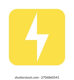 Yellow circle icon with white lightning bolt symbol for energy