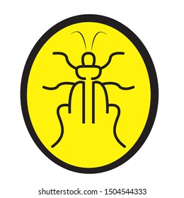 Yellow circle insect logo design
