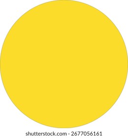 Círculo amarelo dentro de um quadrado, contraste geométrico 