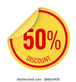 Yellow Circle Label with Shadows and Curved corner