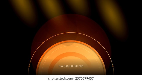 Yellow circle with light white gradient glowing abstract background