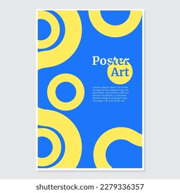 Yellow Circle Minimalism Art Poster Template for Graphic Design Element