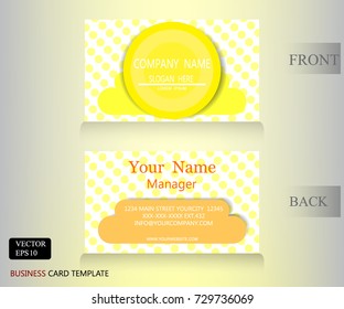 yellow circle name card template vector design