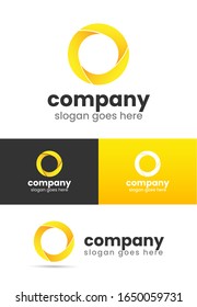 Yellow Circle O Logo Design 3D