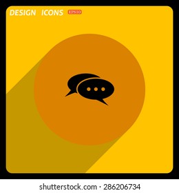 Yellow circle on a yellow background with shadow Chat, messages.