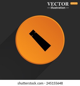 Yellow circle on a black background with a shadow, tube for cream or another cosmetic remedy , vector illustration, EPS 10