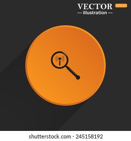 Yellow circle on a black background with a shadow, Search wi-fi network , vector illustration, EPS 10
