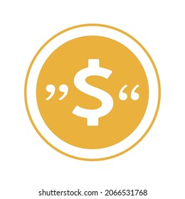 Yellow circle on white background silhouette finance coin currency cash money. Vector illustration