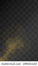 Yellow Circle Paper Vector Transparent Background. Christmas Sequin Wallpaper. Golden Shine Art Design. Sparkle Happy Pattern.