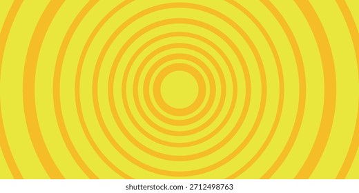 Gelber Kreis radialer Hintergrund Pop Art Design-Vorlage

