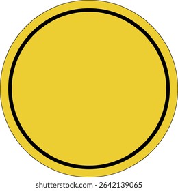 Yellow circle sticker. Blank. Warning icon. Sign yellow.