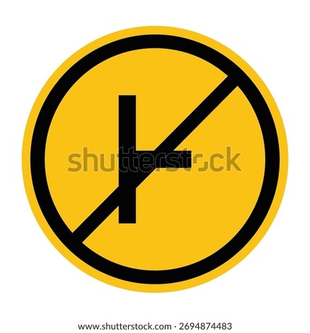 Yellow Circle Symbol with Black Slash Indicating Electrical Caution