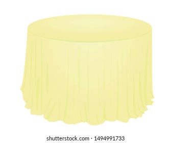 Yellow circle tablecloth. vector illustration